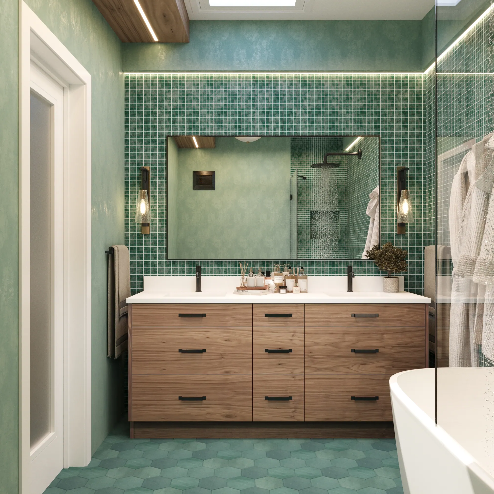 Green Mosaic Bathroom