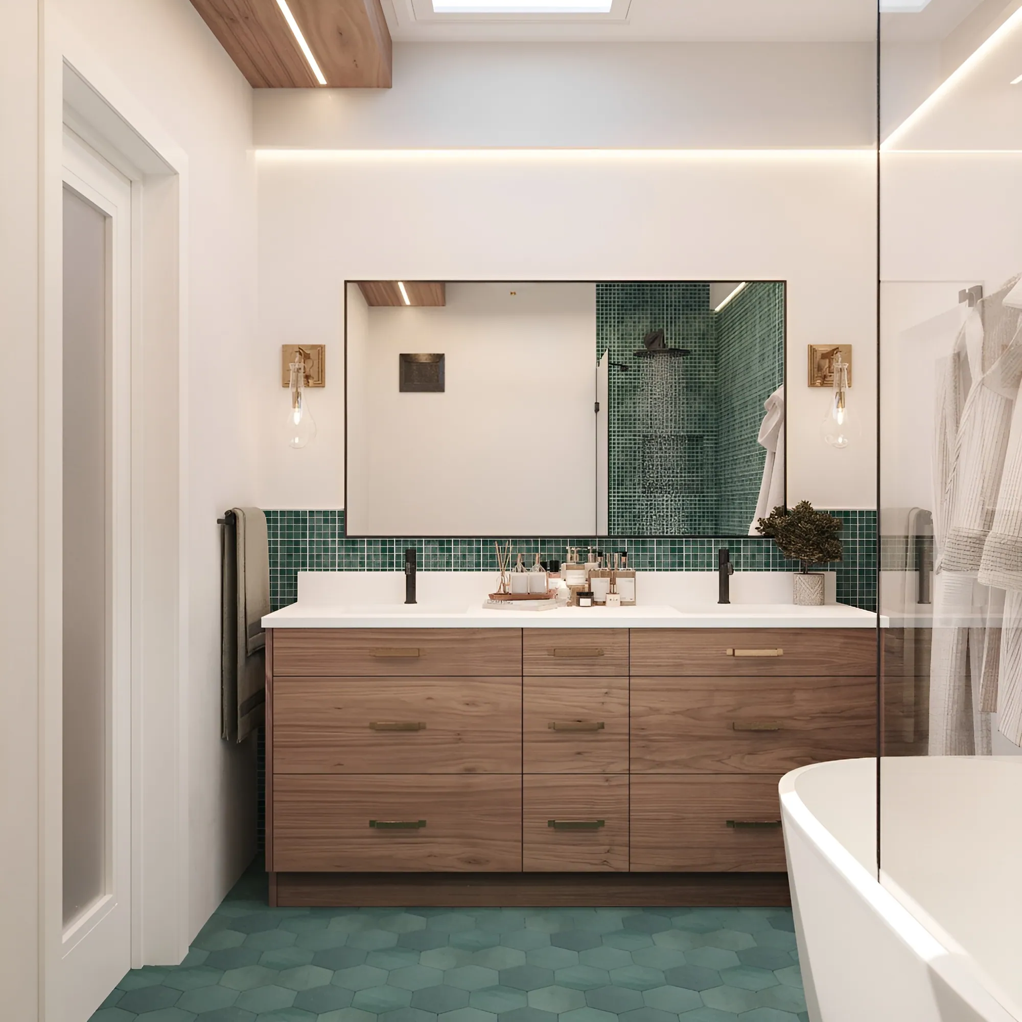 Green Mosaic Bathroom — view 8