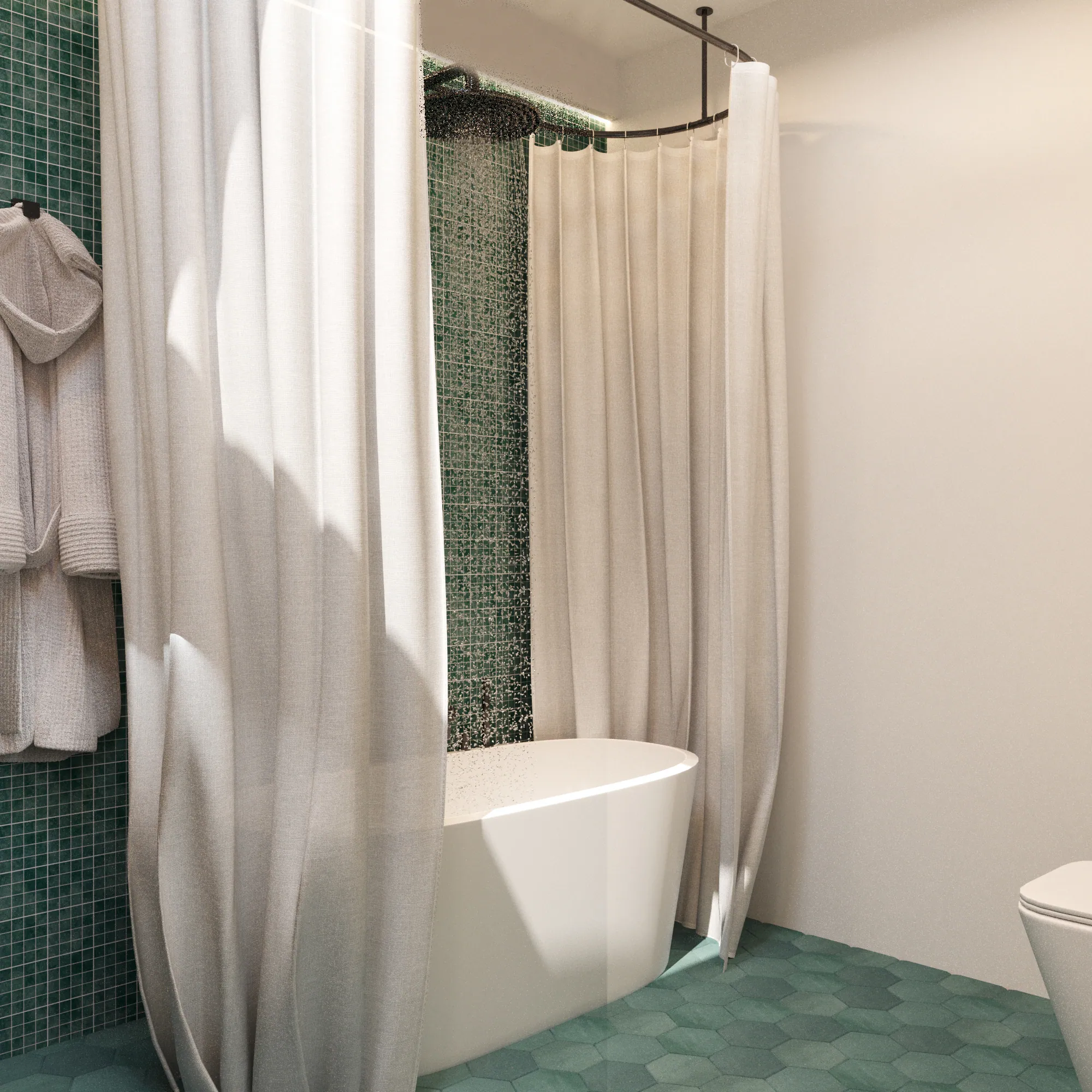 Green Mosaic Bathroom — view 5
