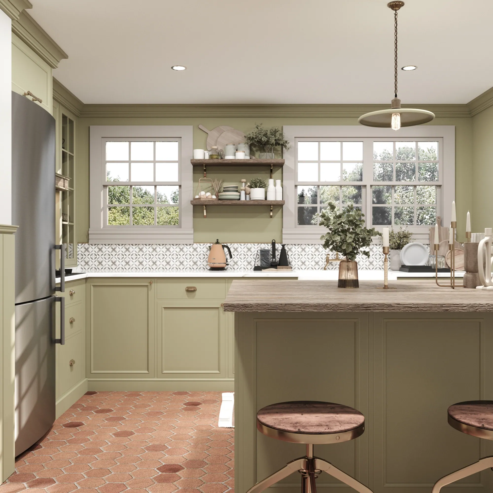Sage Green Kitchen Renovation — view 2